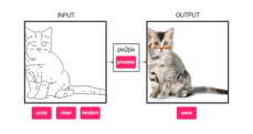 pix2pix: has many iterations - this one renders cats based on line drawings