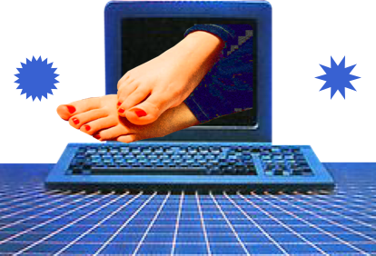 Computer with feet